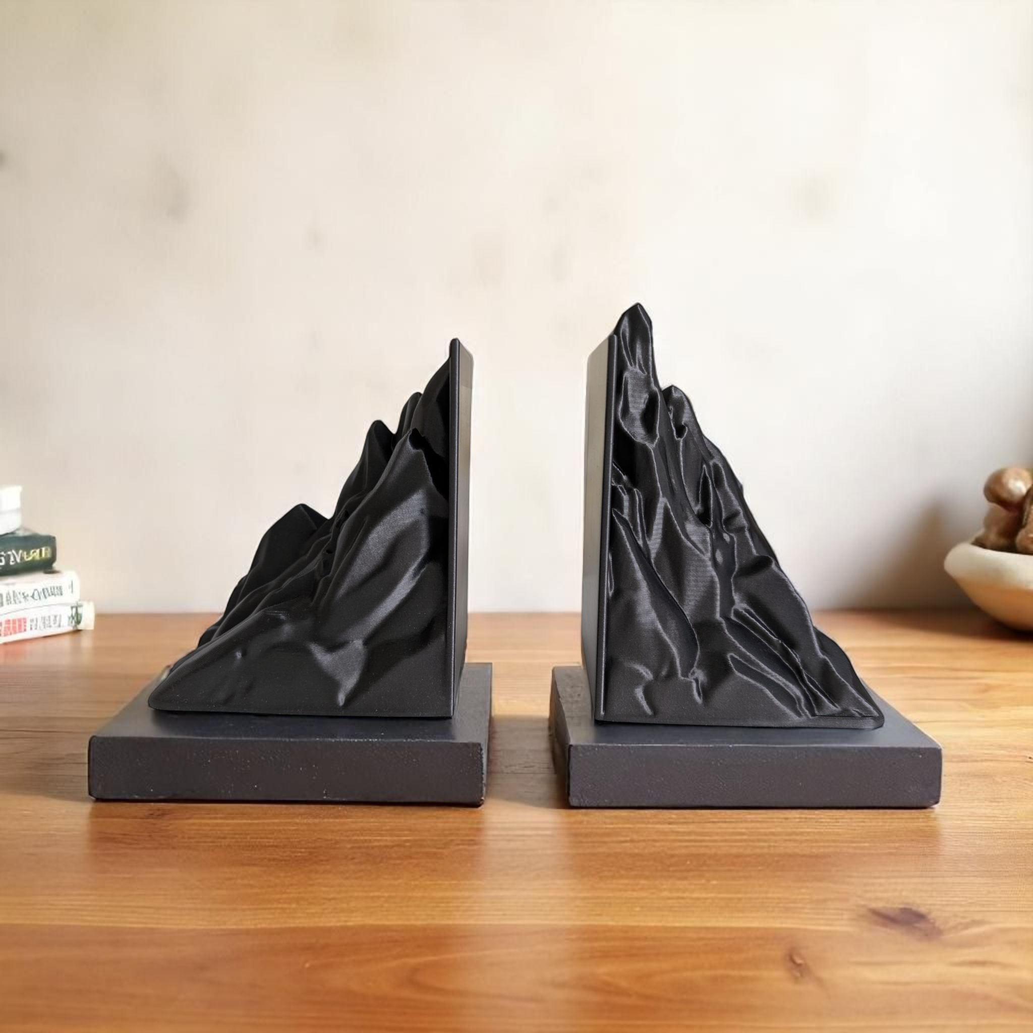 Stunning Minimalist Mountain Bookends Set - View 3